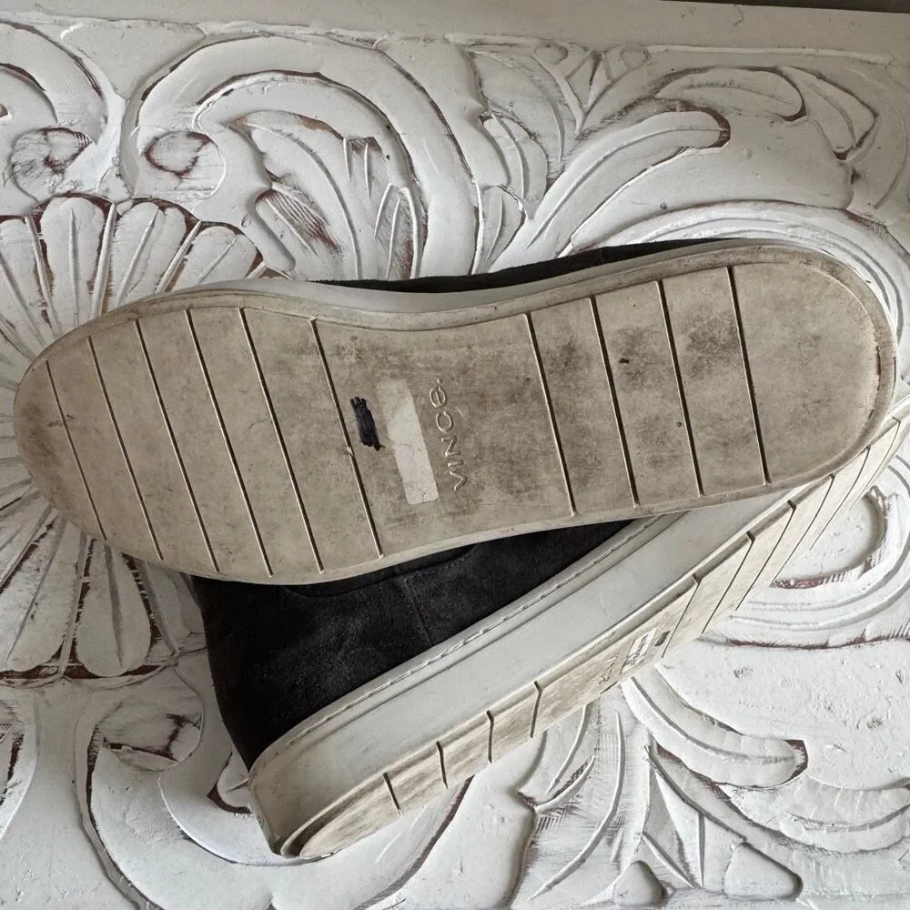 Vince Women’s Newlyn Chelsea high-top sneakers in a dark grey suede size 9